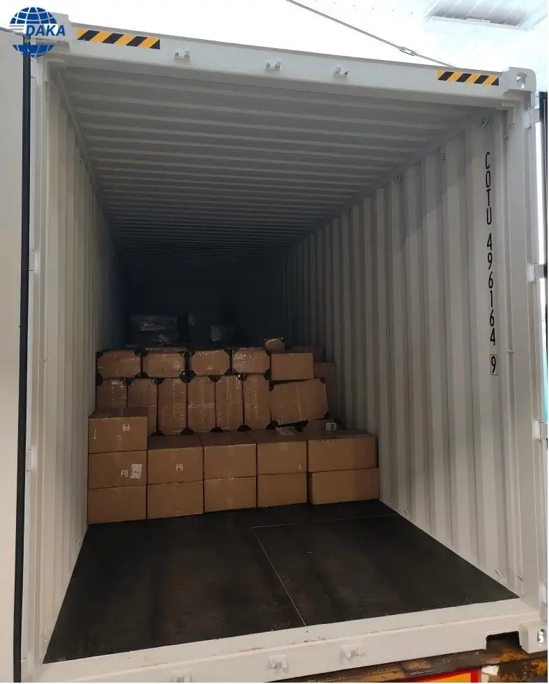 The goods have filled three quarters of the container