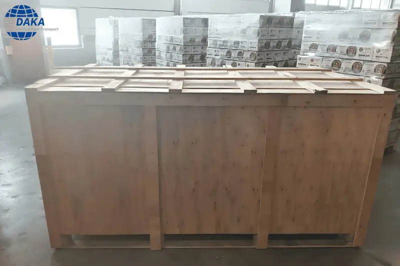 cabinet packed in plywood box