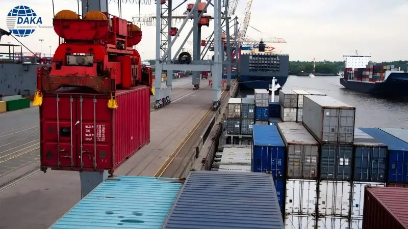 Container is shipped from China to UK