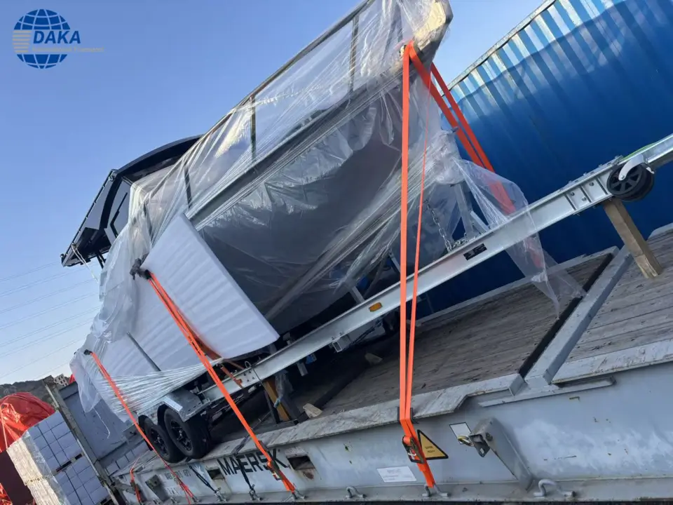 Fishing boat loading containers