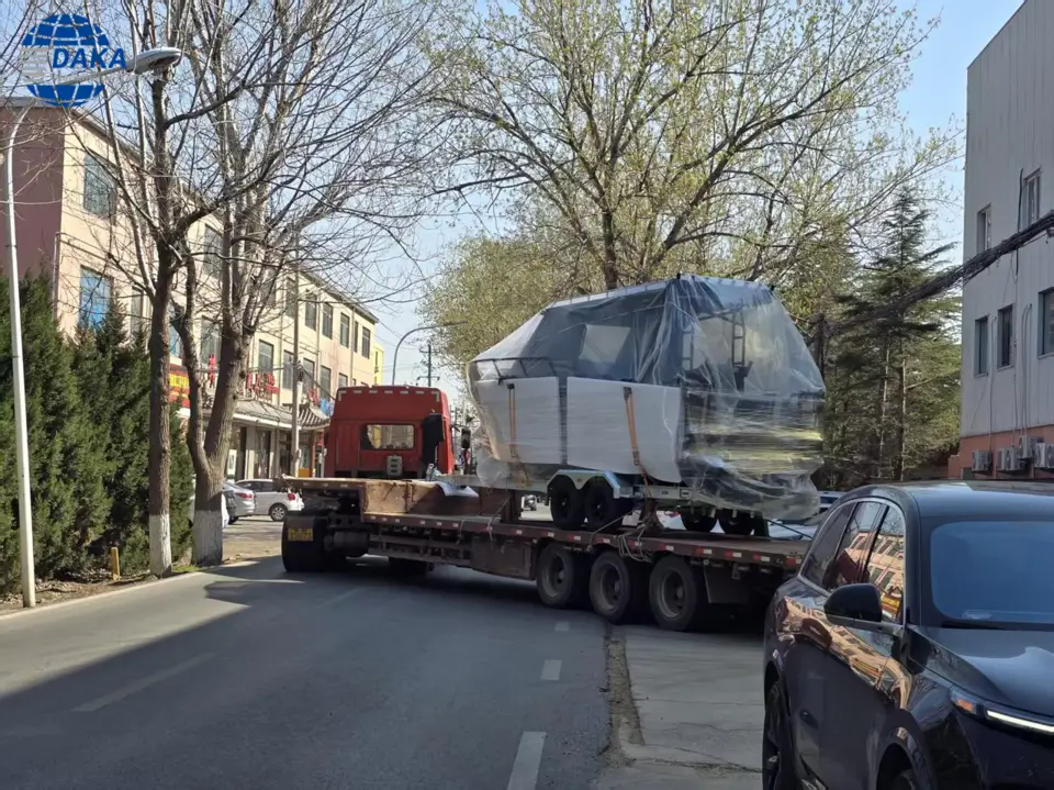 Fishing boat truck transportation