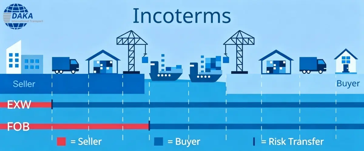 EXW vs FOB China to Australia Export Clearance Risk Cost Split